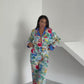 Luxury Floral Satin Pyjama Set for Women – Armani Satin Nightwear